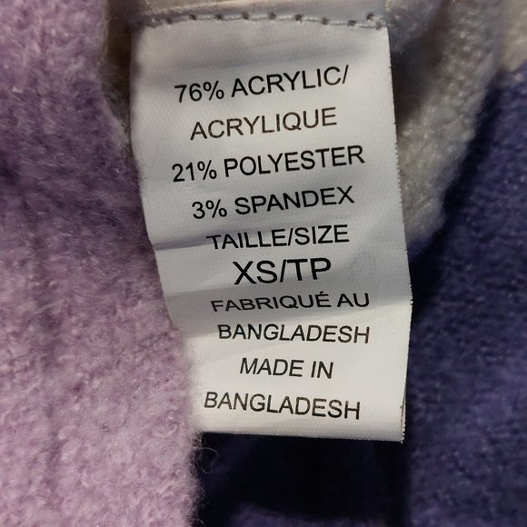 SUZY SHIER Cowl Neck Long Sleeves Color Block Pullover Sweater - Sz XS/TP - Picture 11 of 11